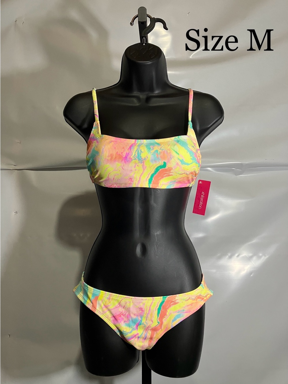 Women’s Multicolor Tie-Dye Bikini Swimsuit Size M